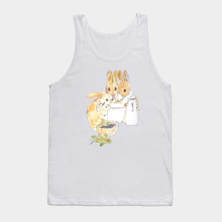 3 cute rabbits drinking soup Peter Rabbit Tank Top